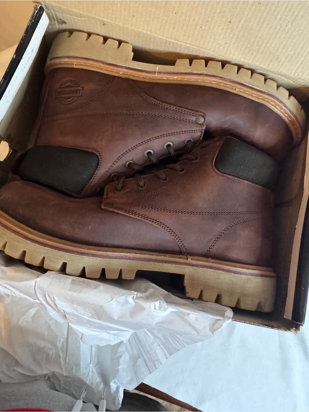 Steeltoe Men's Brown Leather Work Boots - Durable Size 9.5